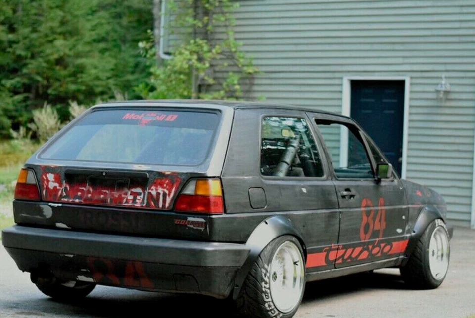 Kit de carrocería ancha Volkswagen Rabbit Flares JDM 3,5" 90mm 4 piezas Foto 3 de 4