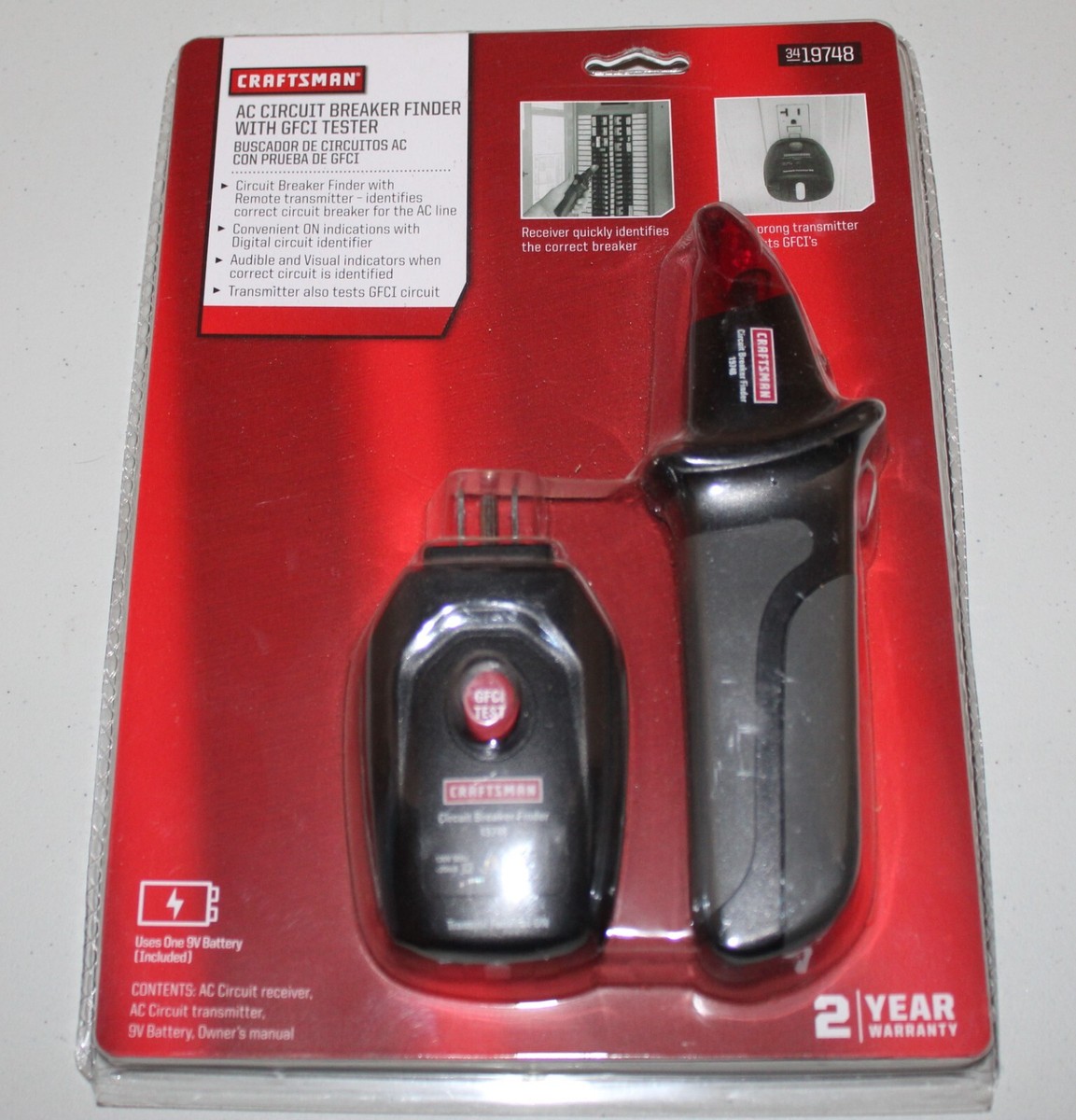 Craftsman AC Circuit Breaker Finder &amp; Integrated GFCI Outlet 