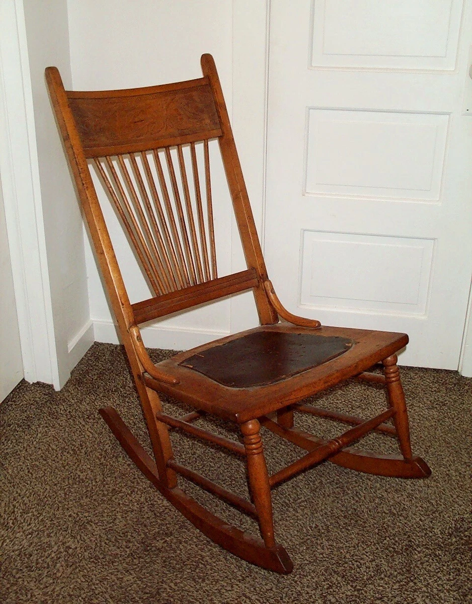 ANTIQUE ROCKING CHAIR 5 Point Pentagram Star Wiccan Magic Vintage Furniture