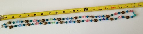 39" Colorful Cat Eye Bead and Colorful Bead Long Necklace - Picture 4 of 12