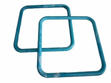 Pair of 8" Turquoise Marble Square Plastic Macrame Craft Handbag Purse Handles