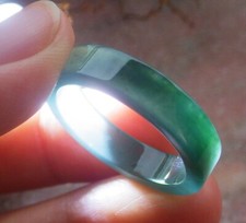 Video Certified Green 100 A JADE Jadeite Rectangle RING USA. 9.75    703020 AS