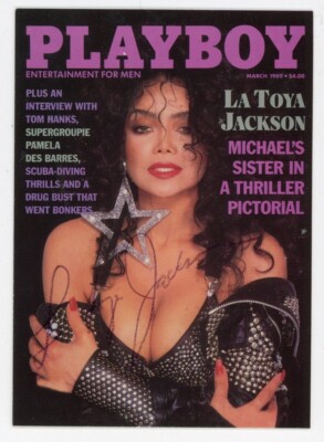 La Toya Jackson-Signed 1995 Playboy #106 March 1989 Cover Card