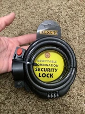 NEW Etronic Security Lock M6 Self Coiling Cable Lock 6-Feet x 3/8-Inch (Black)