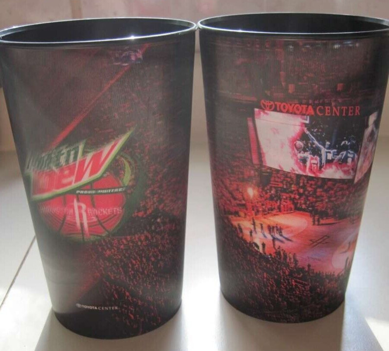 2 Toyota Center Houston Rockets Souvenir Cups Large Stadium Tumblers Holographic
