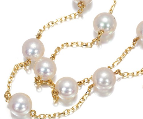Auth MIKIMOTO Necklace Akoya Pearls 6.5 