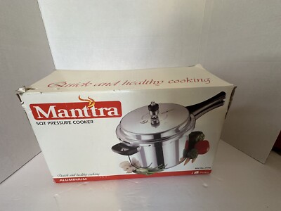 Vintage Manttra TTK 5 QT Aluminum 5 Quart Stove Top Pressure Cooker Open Box