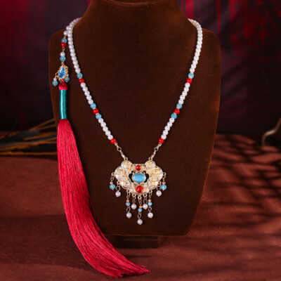 Antique accessories soft ornaments tassels cloud necklaces new Chinese Hanfu