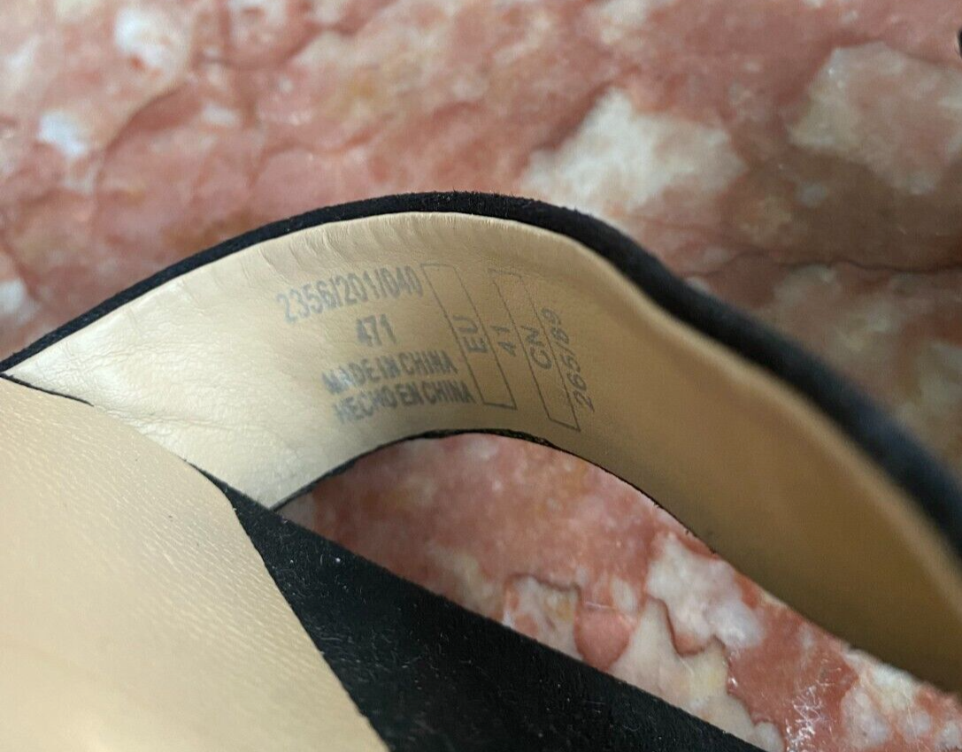 ZARA Basic Women's Black Suede Open Toe Gold Heel Heel Pump Sz 41