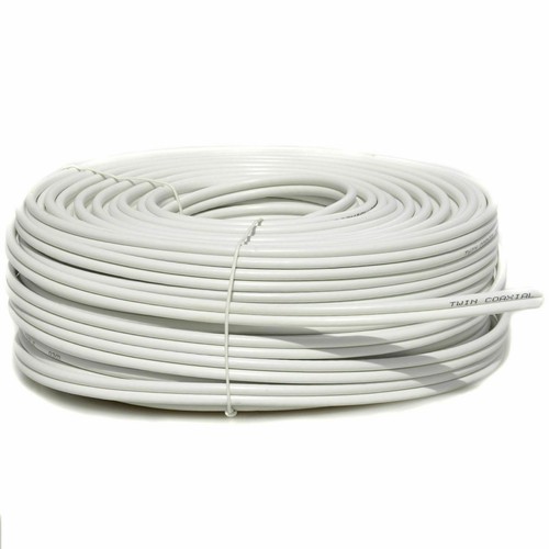 25m White Twin Shotgun Coax Cable F Plugs & Couplers For Sky + HD Q Satellite - Picture 6 of 11