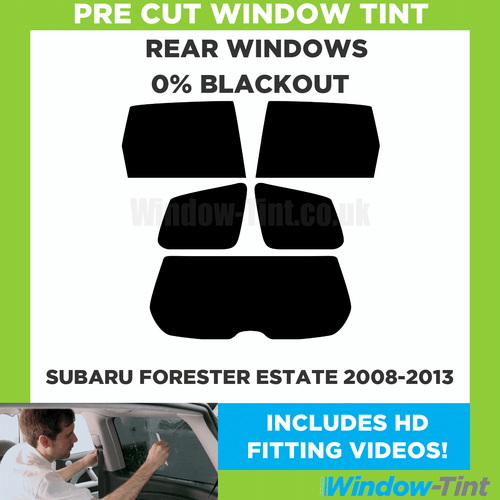 For Subaru Forester Estate 2008-2013 Pre Cut Window Tint Rear 0% Blackout Film - Picture 1 of 10