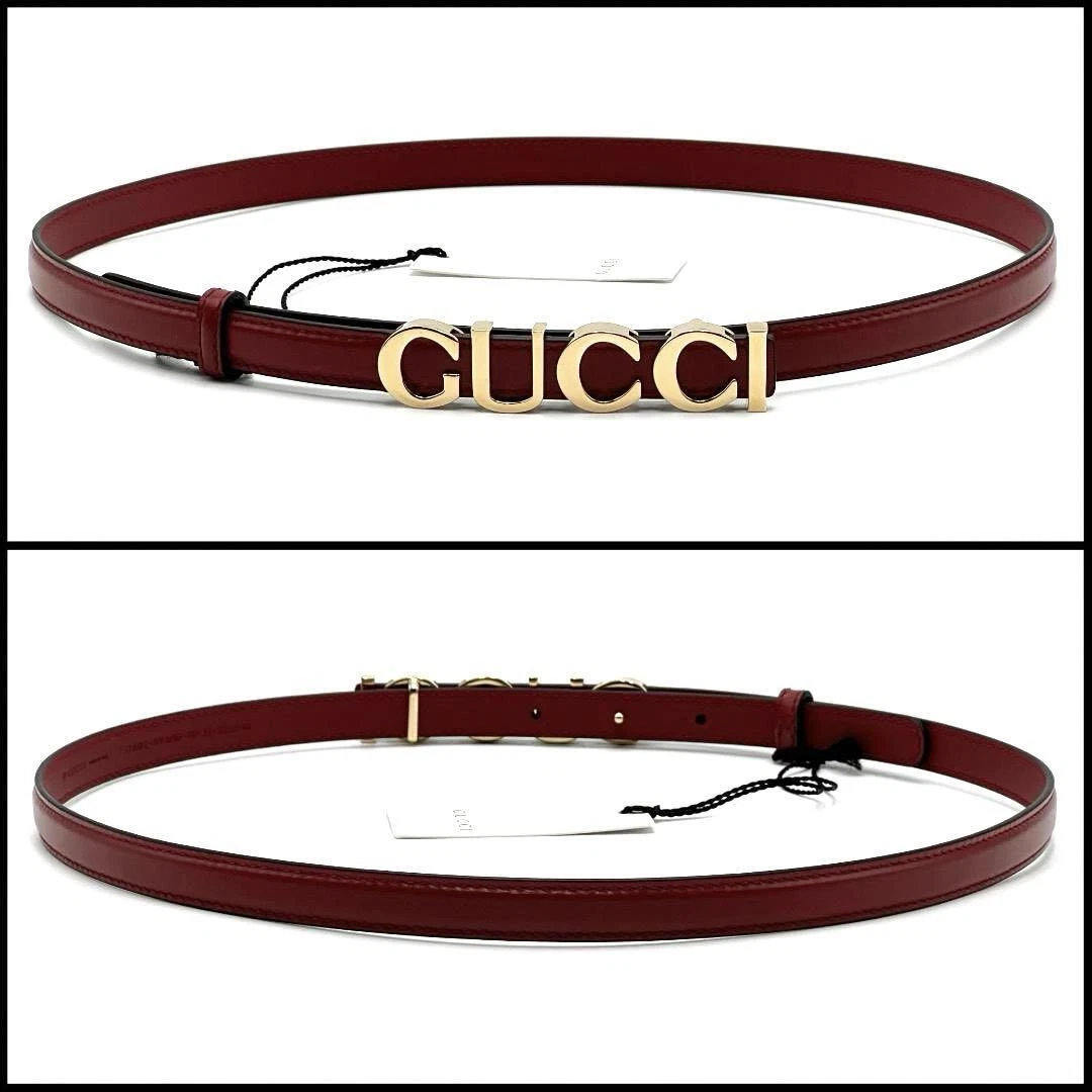 Ceinture fine femme Gucci cuir rouge 80/32 jamais utilisée avec étiquette