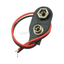 100PCS Snap On 9V Battery Buckle Holder Clip Connector 6cm Line Cable