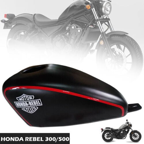 HONDA REBEL CMX 500 300 17-18-22 TANK COVER FAIRING BLACK MATT-RED FENDER FUEL - Picture 1 of 5