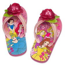 Disney Store Princess Girls Flip Flops Sandals