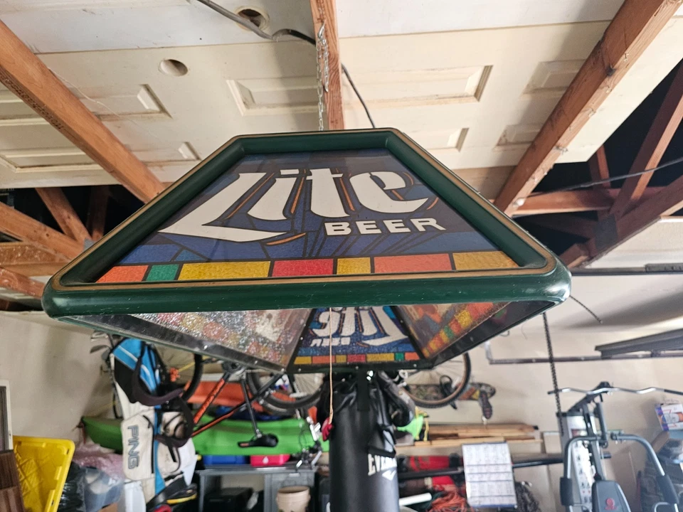 Lámpara de mesa de billar Miller Lite 1993 barra luz vintage Foto 2 de 4