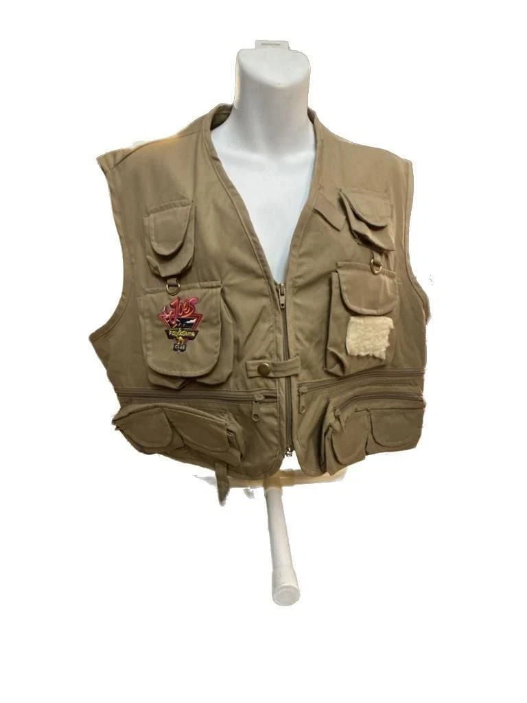 Vintage Camel Joe's Fish & Game Club Fishing Vest Tan