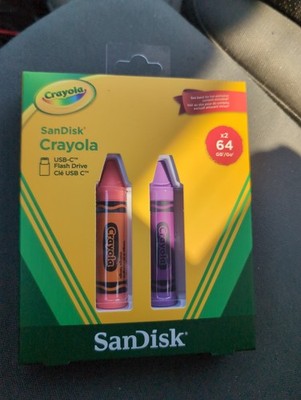SanDisk Crayola USB-C Flash Drive 64 GB x2 Mango And Violeta Free Shipping 
