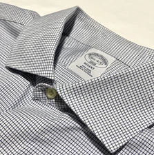 Brooks Brothers NEW Regent Shirt Long Sleeve Mens 16.5-4/5 Button Up White Check