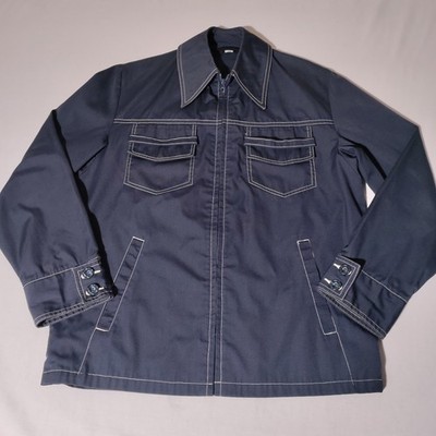 Vintage Gleneagles Desert Classic Navy Contrast Stitch Zip Jacket Mens 40 Talon