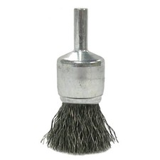 Crimped Wire Solid End Brushes, Steel, 22,000 rpm, 3/4" x 0.02" Weiler 10008