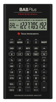 Texas Instruments BA II Plus Professional Financial Calculator 9.8 Inch, Black
