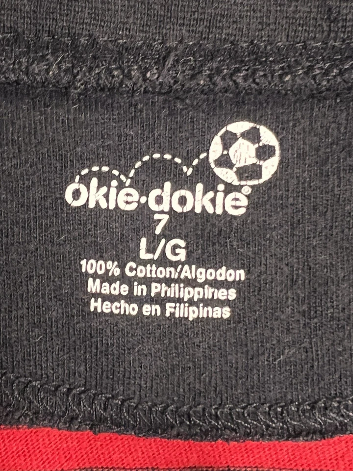 Camisa Okie Dokie Manga Larga Negra y Roja Niños Pequeños Talla Grande Bustada  Foto 4 de 4