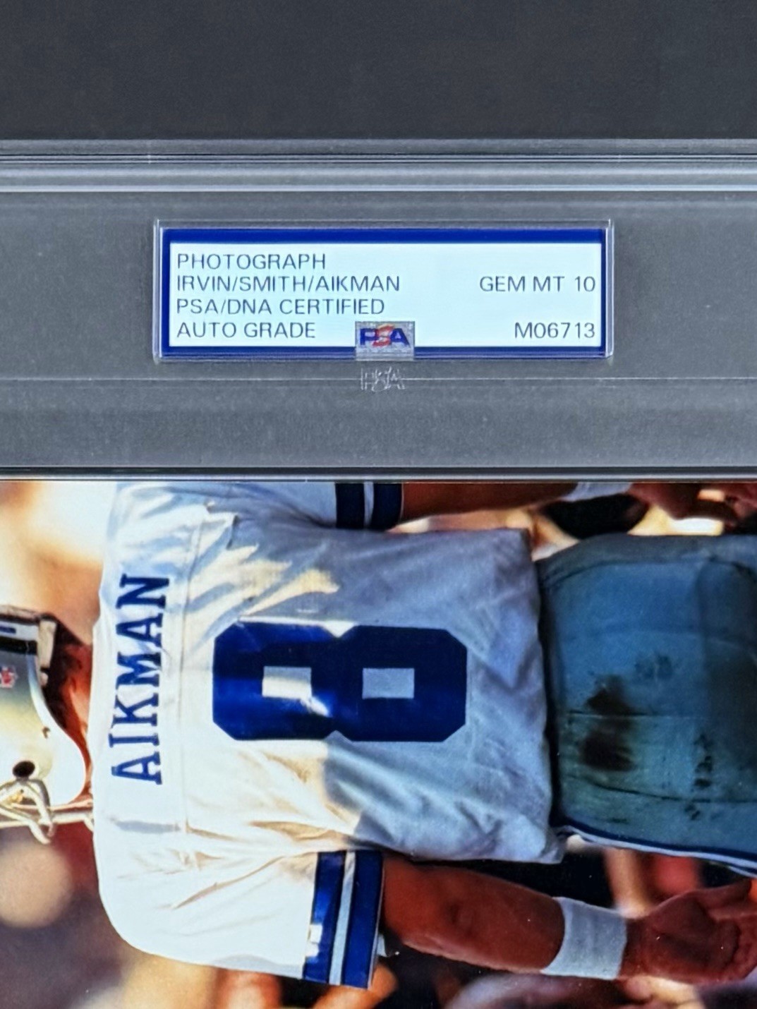 AIKMAN - IRVIN - SMITH 🔥 PSA 10 Triple AUTO 8x10 PHOTO Sealed PSA/DNA *RARE* view 2