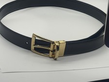 Men's Genuine Leather Reversible Belt Black/Burgundy, Size 32, 1.5" Wide