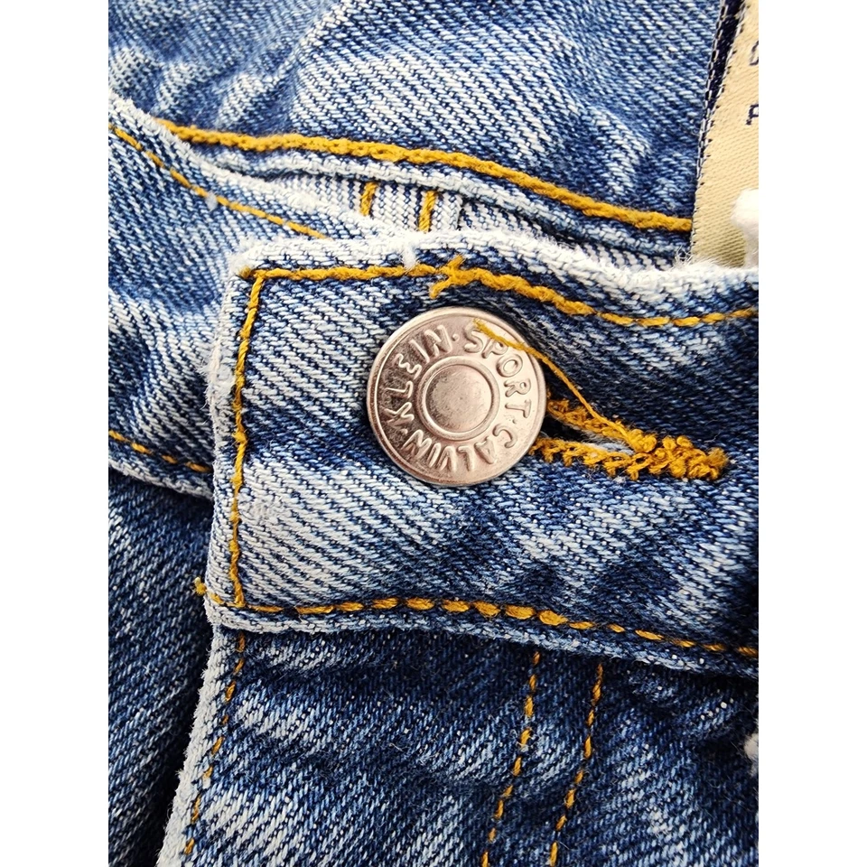 Pantalones de mezclilla vintage de los 80 Calvin Klein tiro alto pierna cónica talla 14 azul mamá holgados Foto 3 de 4