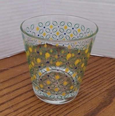 PALLINI ROMA ️ VINTAGE LIMONCELLO LEMON DESIGN GLASS LOWBALL TUMBLER 12OZ 4''