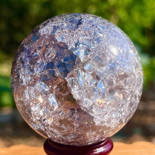 Sfera di quarzo arcobaleno titanio naturale 157G sfera di cristallo guarigione - Foto 6 di 18