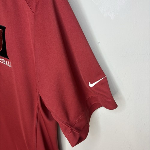 Nike Dri-Fit Harvard Basketball Polo Shirt Red Medium Mens University Team - Picture 5 of 11