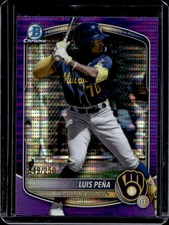 2025 Bowman Chrome Luis Pena Prospects Purple Pulsar Refractor #/250 Brewers