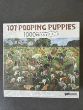 101 Pooping Puppies 1000 Piece Puzzle New Sealed! 2020, Funwares, 27x19 Built