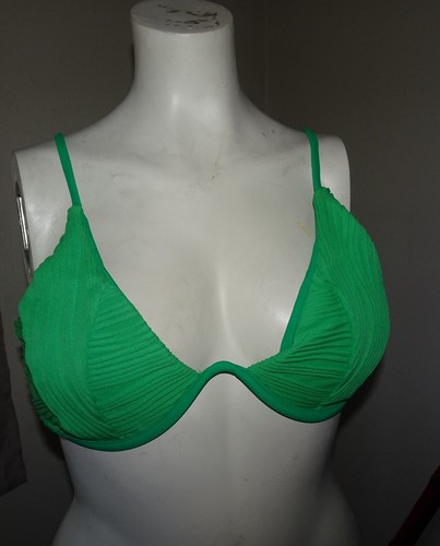 ZAFUL For Ever Young Women's Sz L/8 Green V Notch Swimwear Bikini Bra Top, NWT - Picture 2 of 11