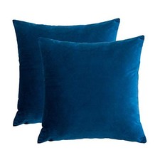 Velvet Decorative Throw Pillow Covers Cushion 18" x 18" Pack of 2 Royal Blue