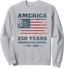 America Anniversary Grunge Flag USA 250 Years Unisex Crewneck Sweatshirt