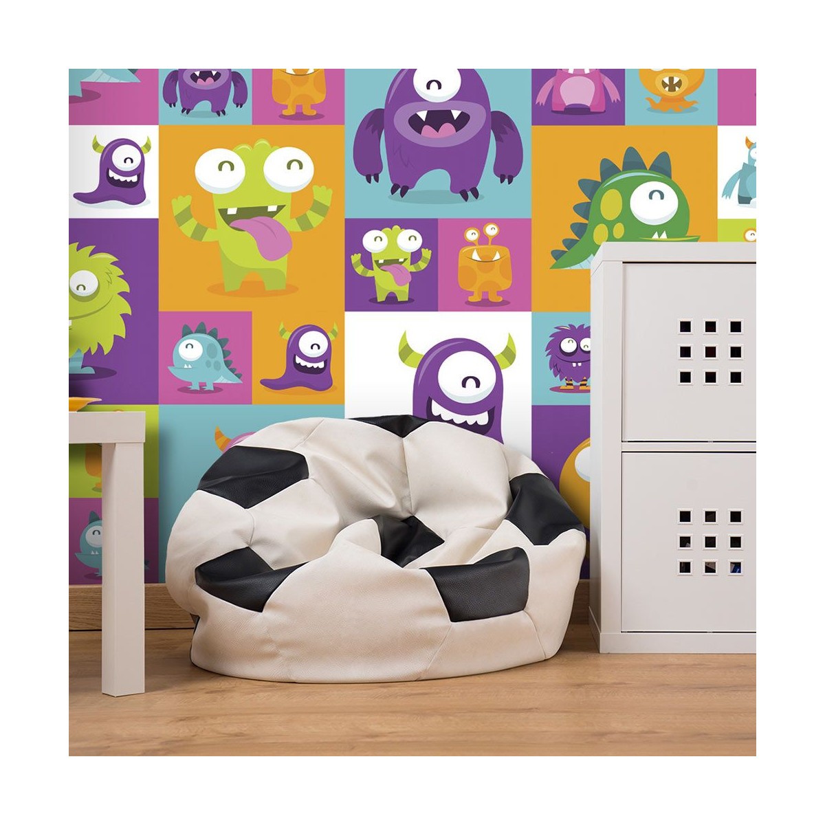 Papier peint Lovely Monsters 50x1000cm en intissé pour chambre d'enfant
