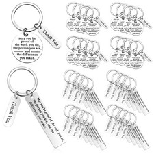 32 Pcs Thank You Keychains Employee Appreciation Gifts,Silver