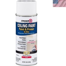 13 oz Flat White Ceiling Paint & Primer - Fast Drying, Mold Resistant Finish 1.31 per fl oz