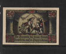 1922 Sonnenberg 50 Pfennig notgeld note battle of the puppets