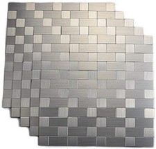 Yipscazo Peel and Stick Tile Backsplash, Stainless Steel Stick on Tile for Ki...