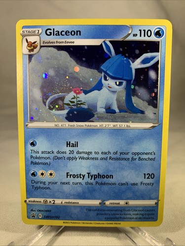 Glaceon SWSH192 Brilliant Stars Black Star Promo Pokemon Card Cosmos Holo