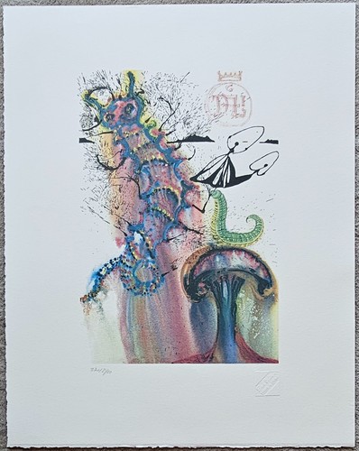 SALVADOR DALI ALICE IN WONDERLAND Advice from a Caterpillar SIGNED HAND NUMBERED - Picture 2 of 8
