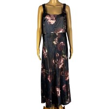 Vince Floral Satin Slip Dress   Maxi / Midi   Size 6 Small