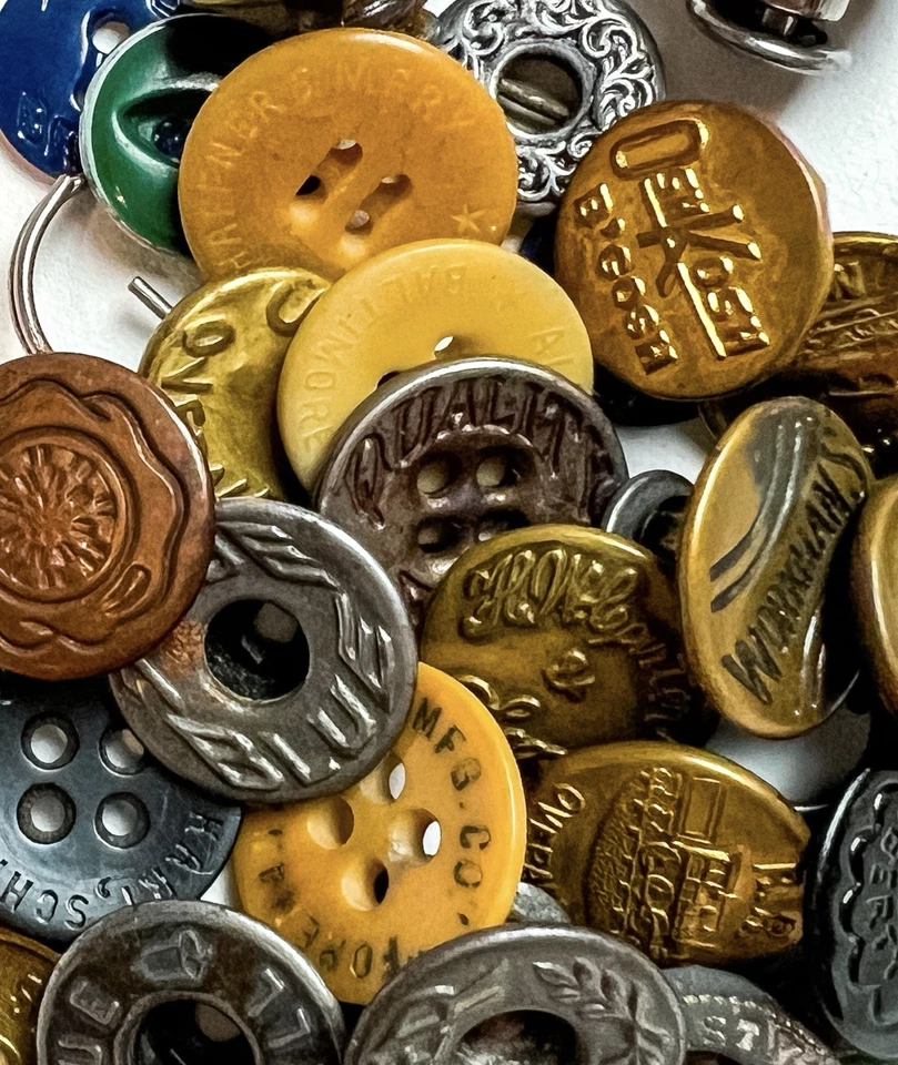 Antiguo Lote Botones Ropa de Trabajo Sweet Orr Five Bros Mono Big Yank Señal RR Foto 2 de 4