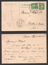 1910 Switzerland Geneva to Bonlieu Jura Uprated Postal Stationery Card