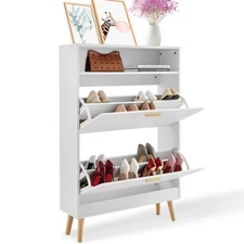 Uimoso Shoe Cabinet with 2 Flip Drawers Shoe Storage Cabinet for Entryway