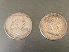 Franklin Half Dollars 1962-1963, 90% Silver, Lot of 2